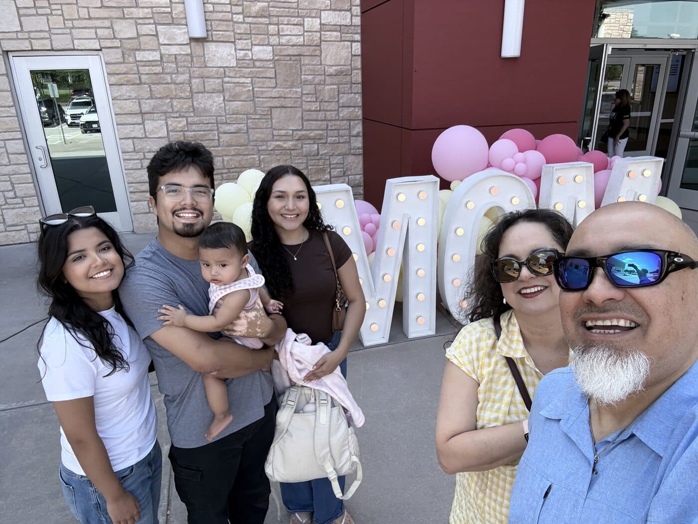 The Rodriguez family with granddaughter Mila Rae